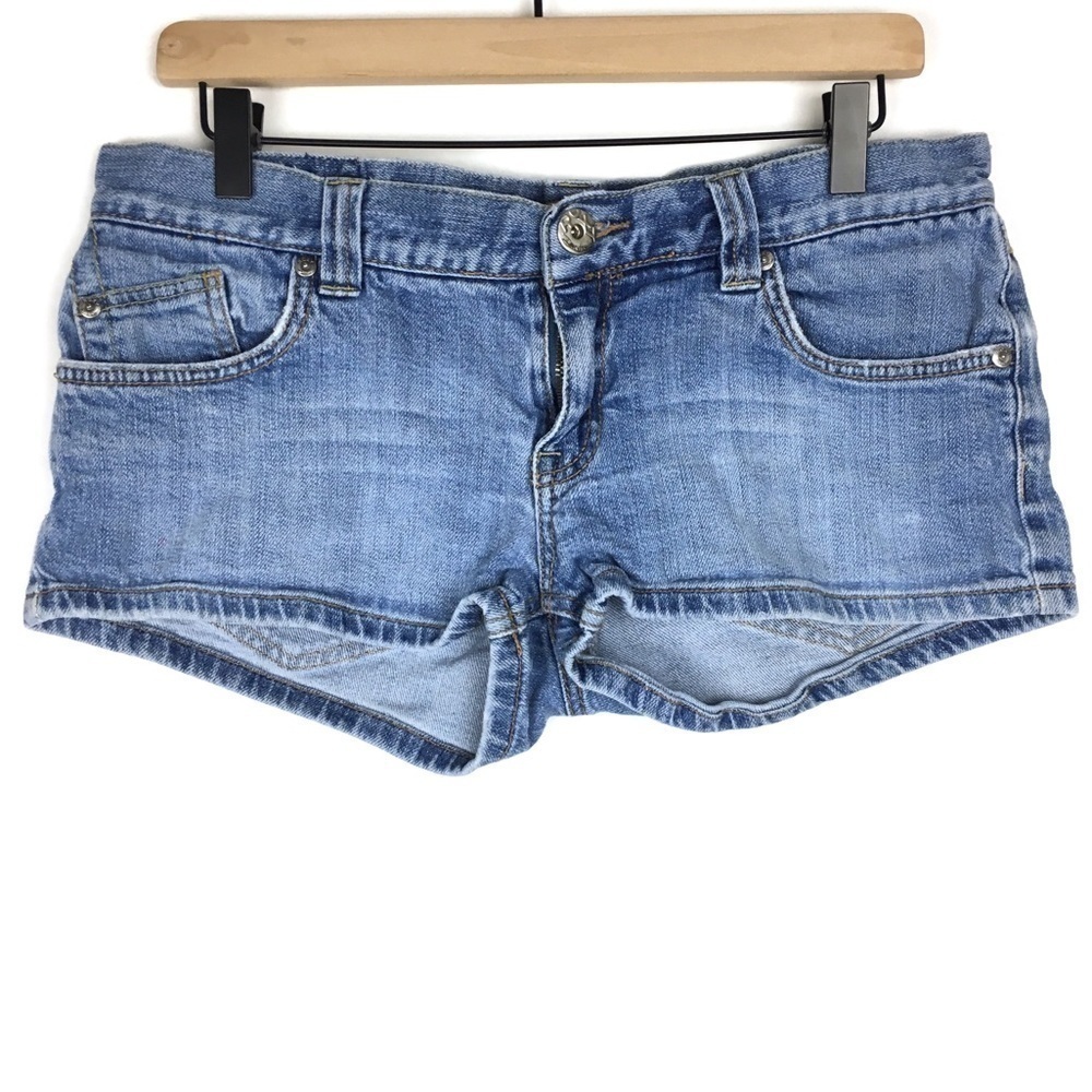 ROXY Denim Jean Shorts Super Short Stretch Y2K 90s Style Surf Size 11 Juniors
